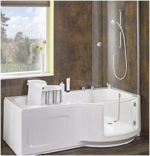 Bath with door sales and seat